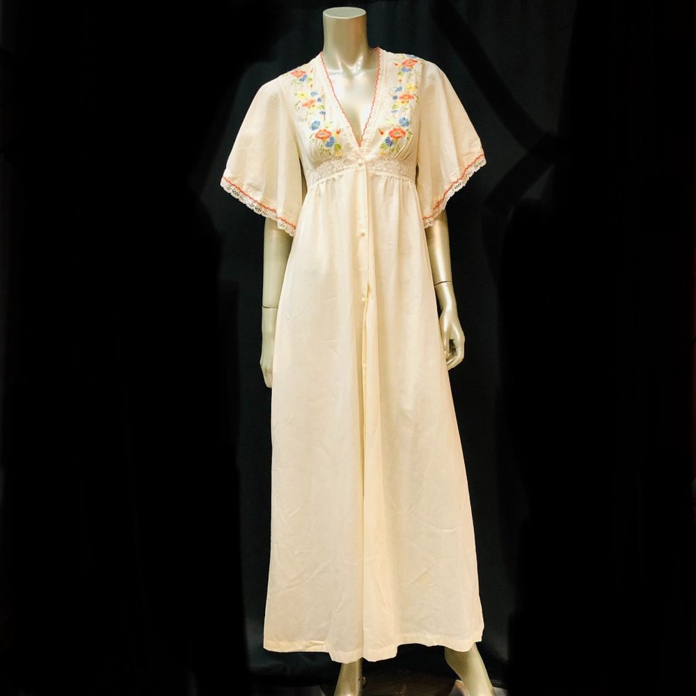 Gilead Vintage Boho Embroidered Gown
